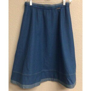 Vintage Geiger Tyrol Blue Pleated Wool Skirt Size 40 Made in Austria